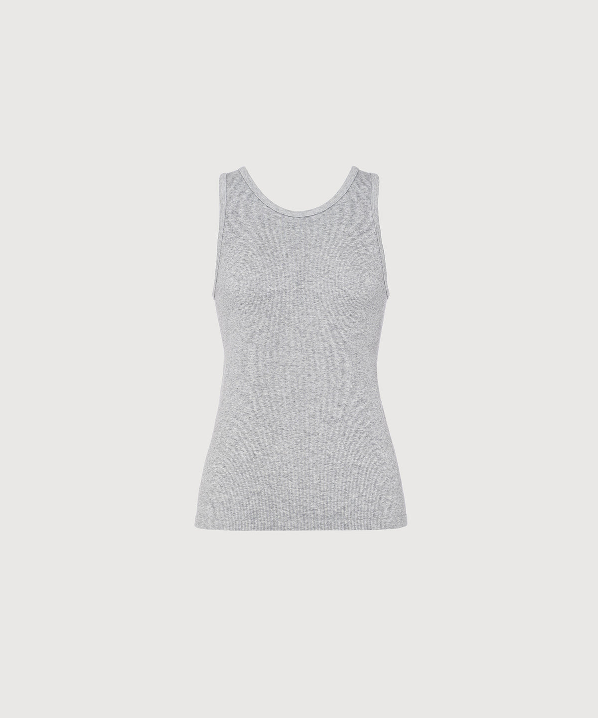 Carly High Neck Tank - Grey Melange