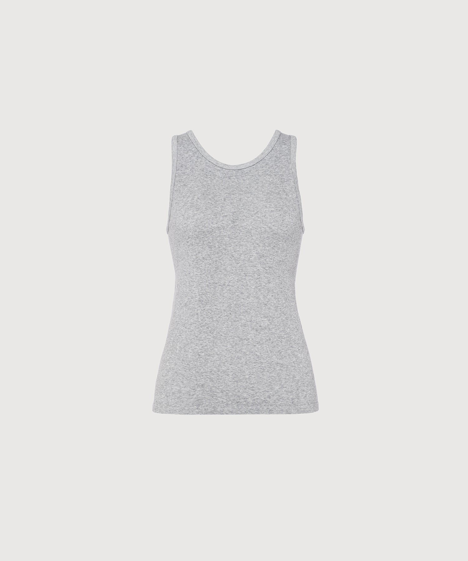 Carly High Neck Tank - Grey Melange