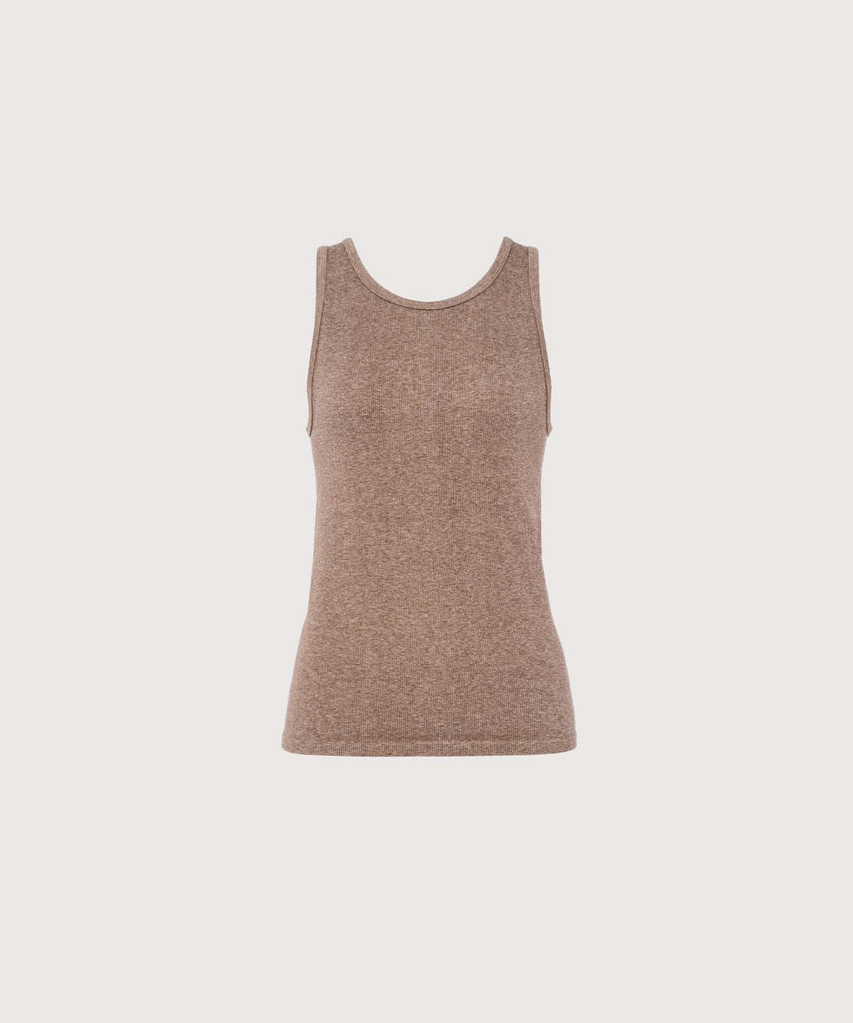 Carly High Neck Tank - Hazelnut Melange