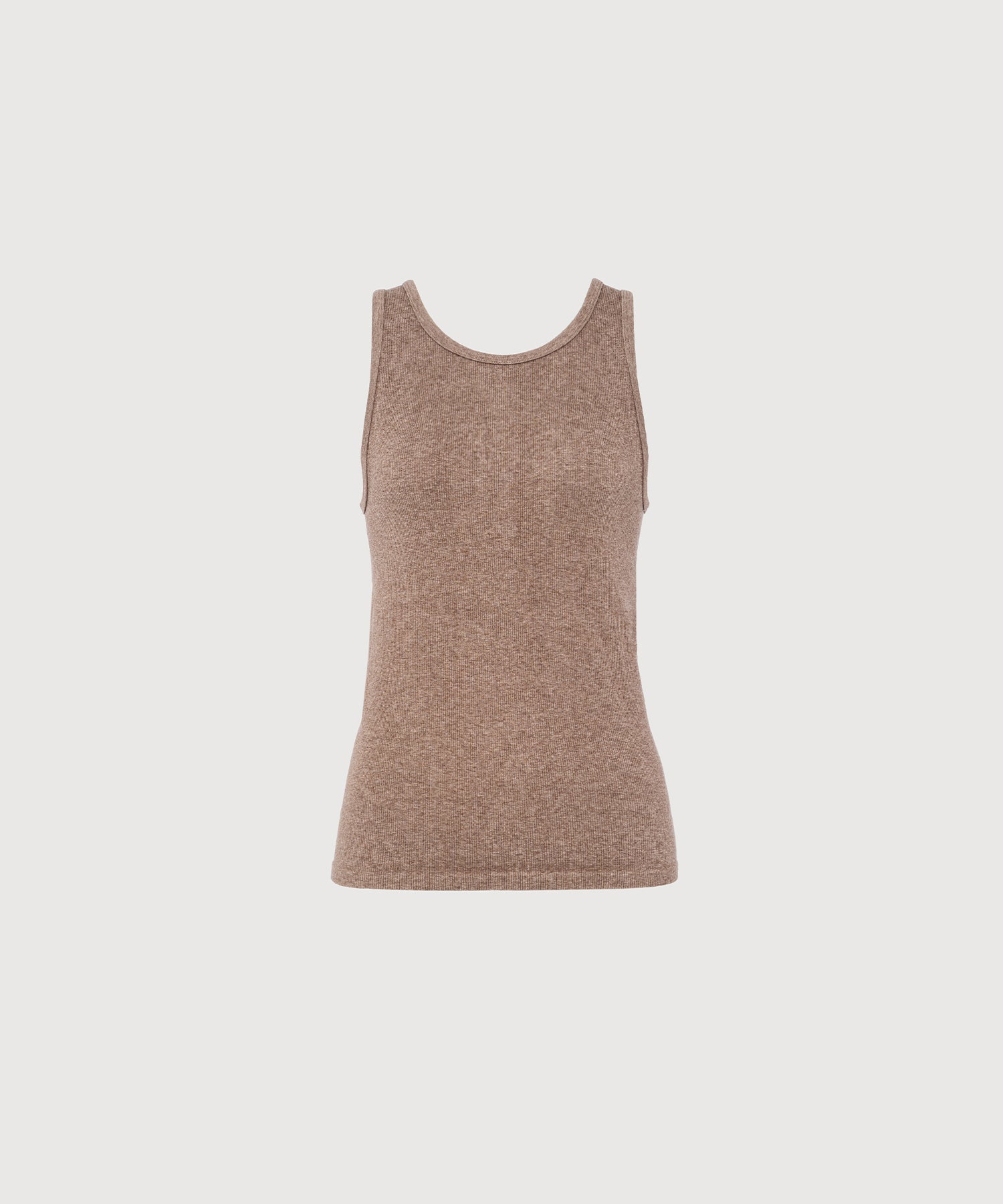Carly High Neck Tank - Hazelnut Melange