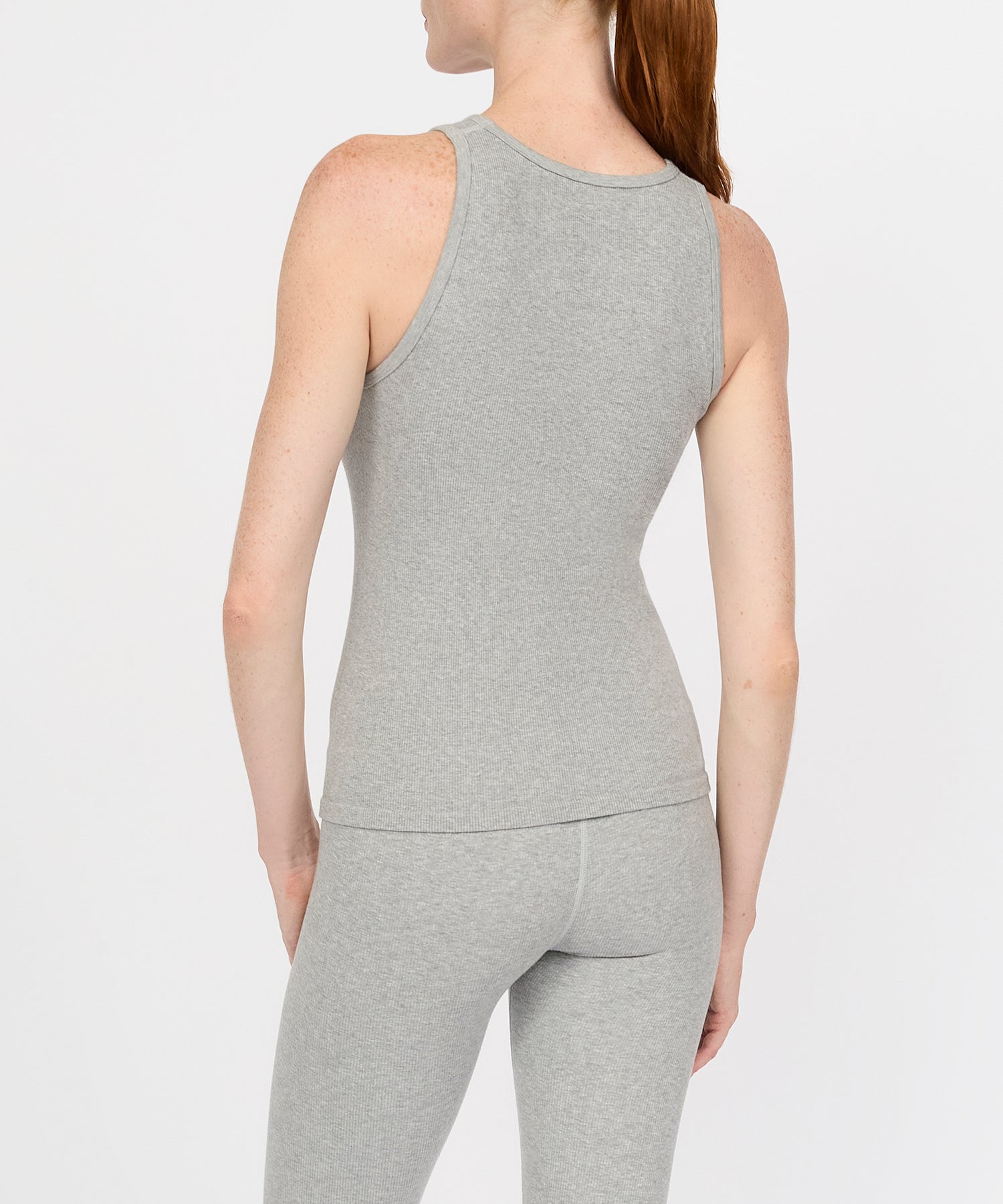 Carly High Neck Tank - Grey Melange
