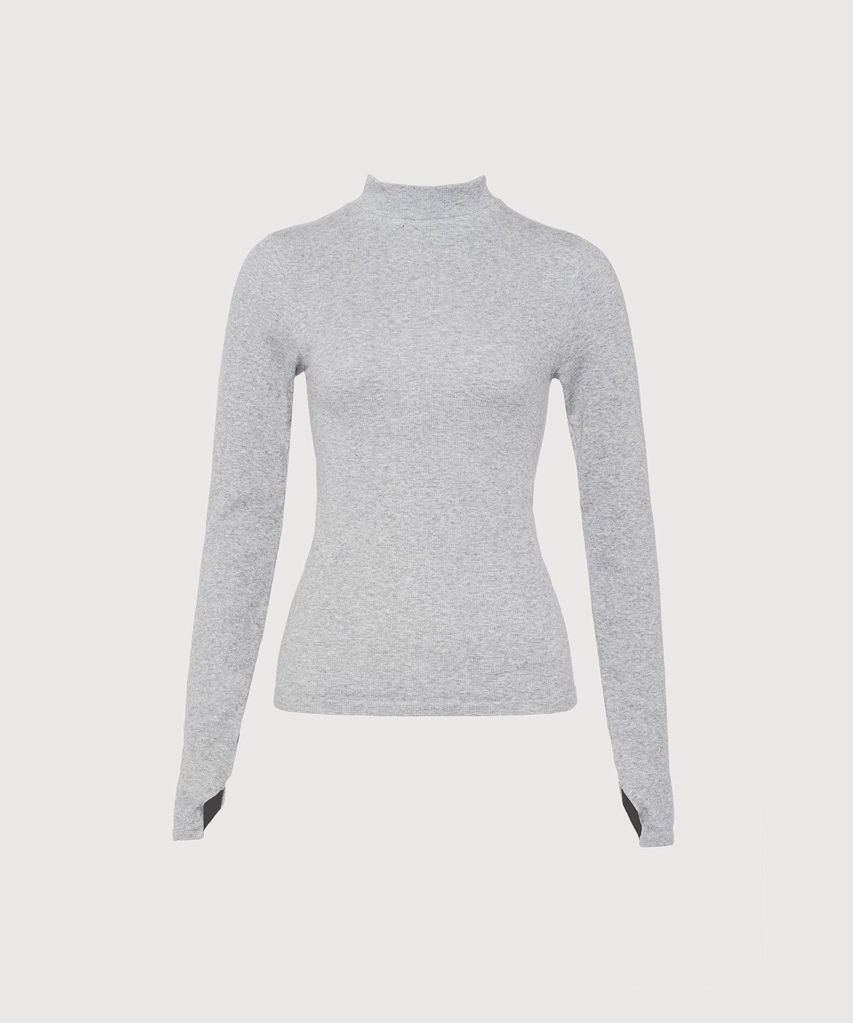 Eve Turtleneck Top - Grey Melange