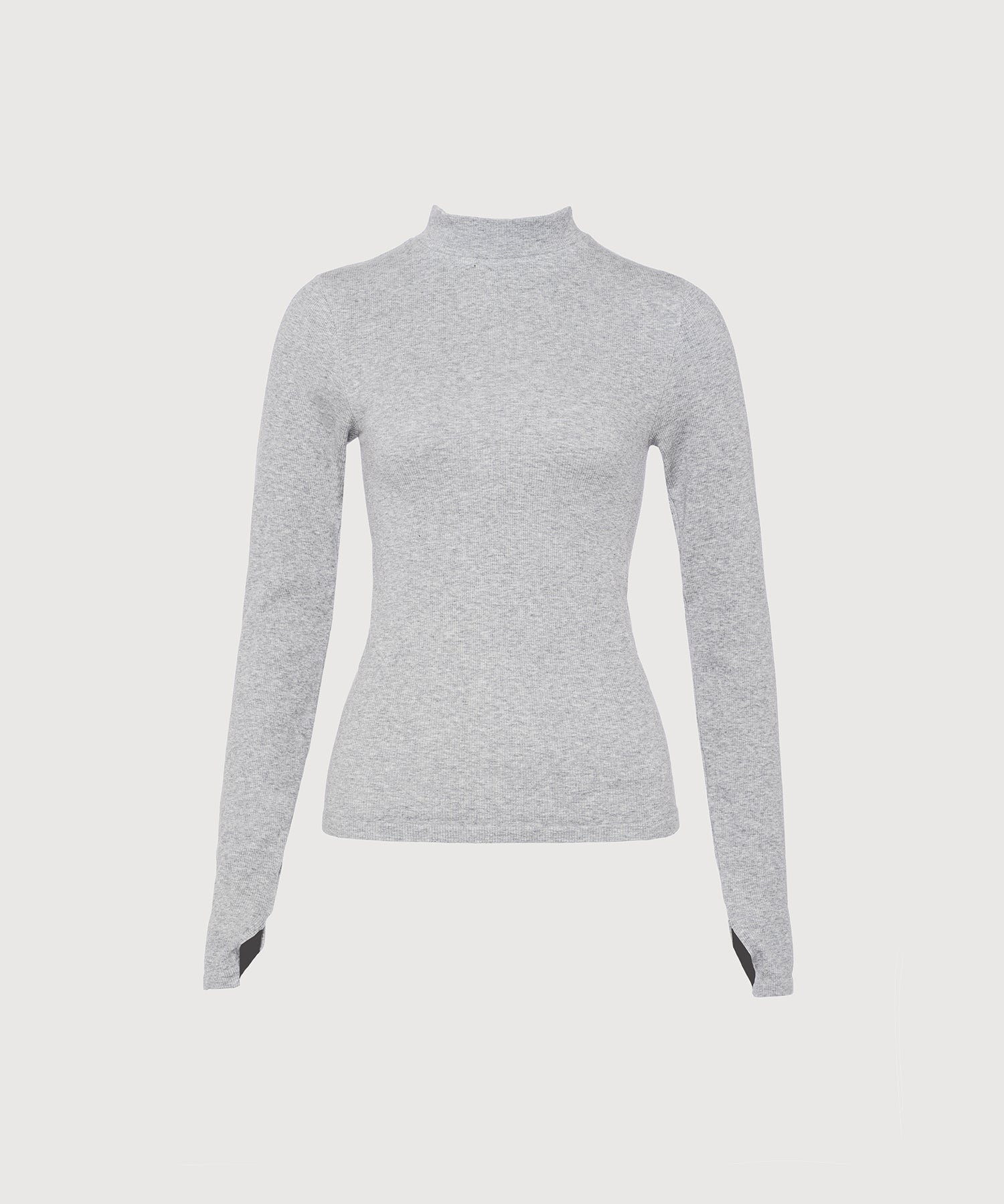 Eve Turtleneck Top - Grey Melange