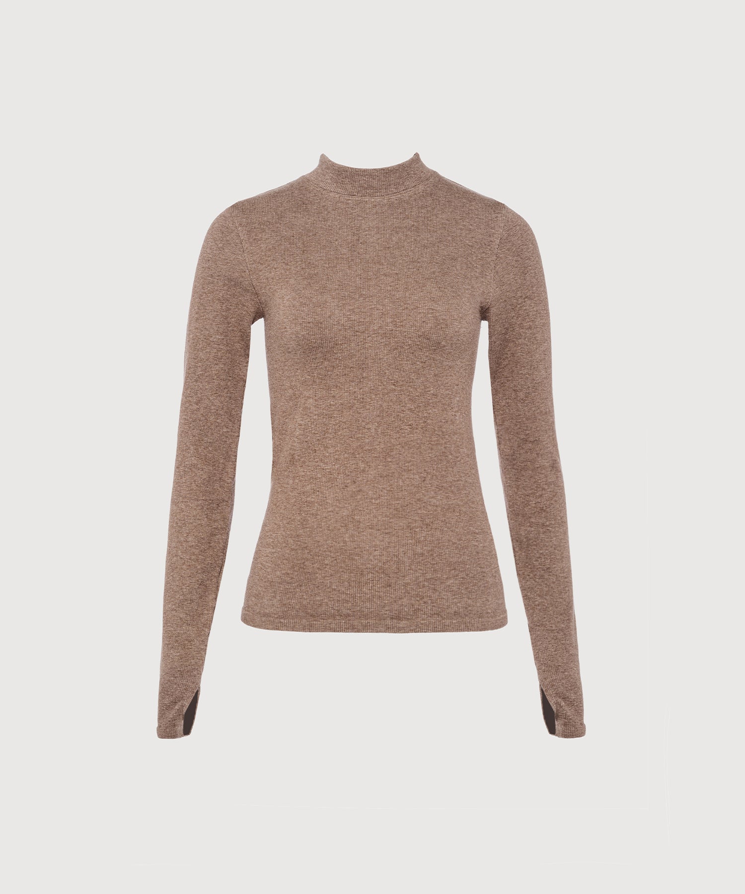 Eve Turtleneck Top - Hazelnut Melange