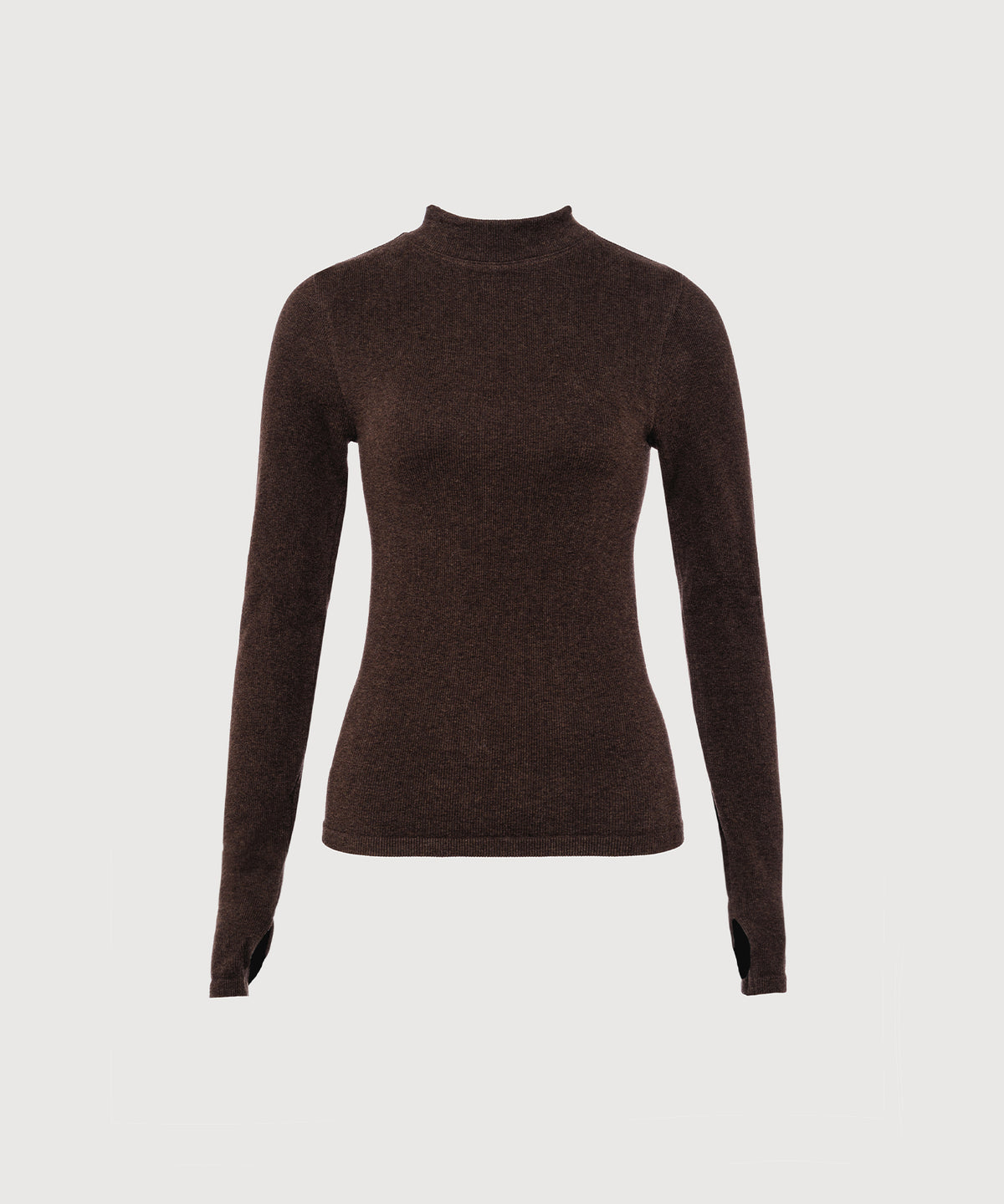 Eve Turtleneck Top - Sepia Melange