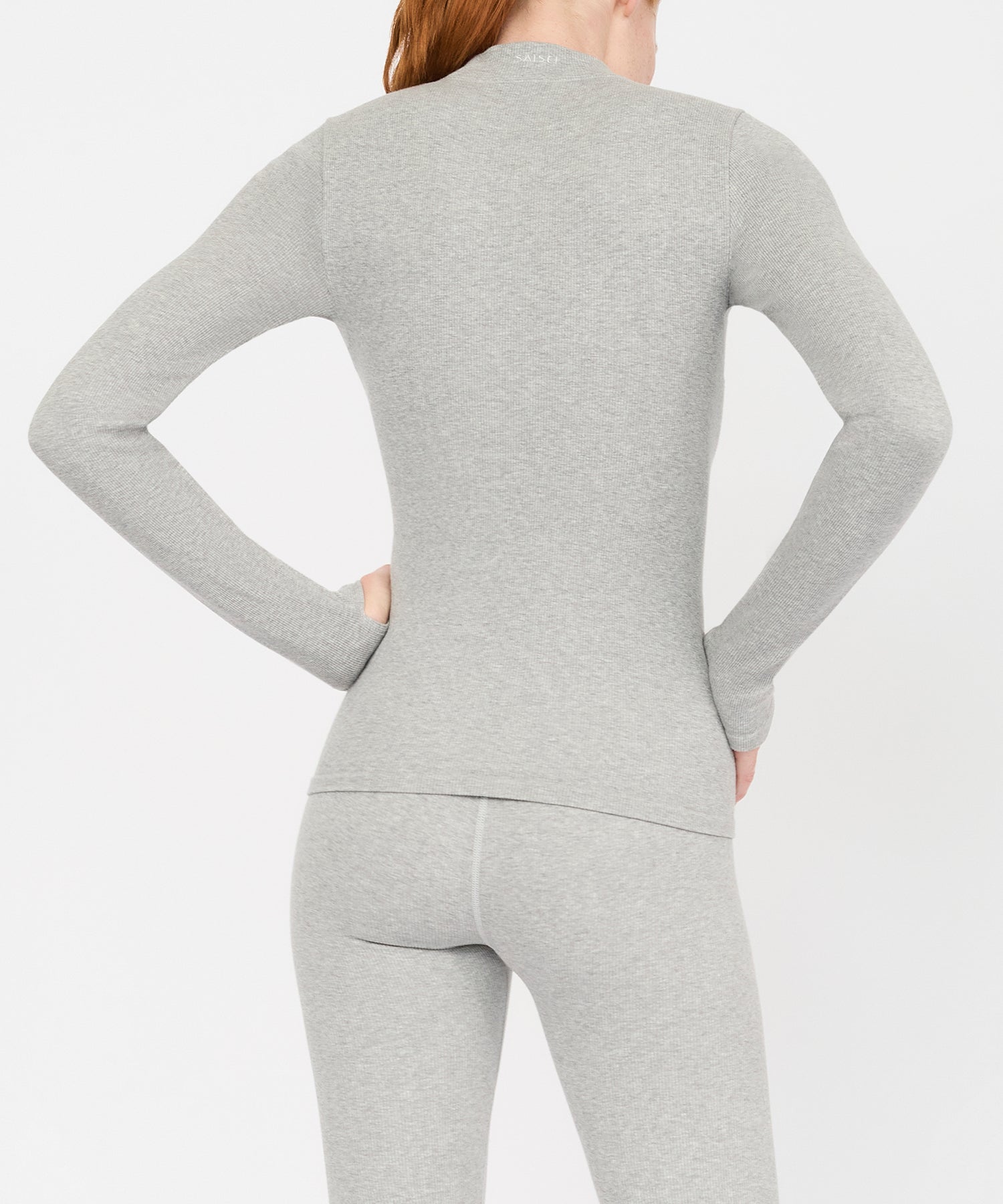 Eve Turtleneck Top - Grey Melange