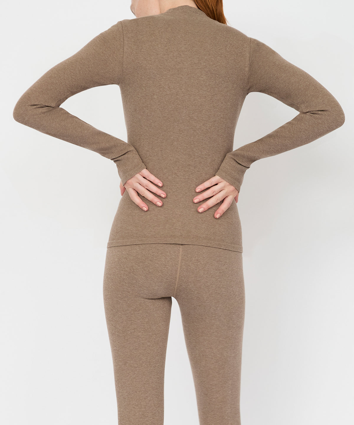 Eve Turtleneck Top - Hazelnut Melange
