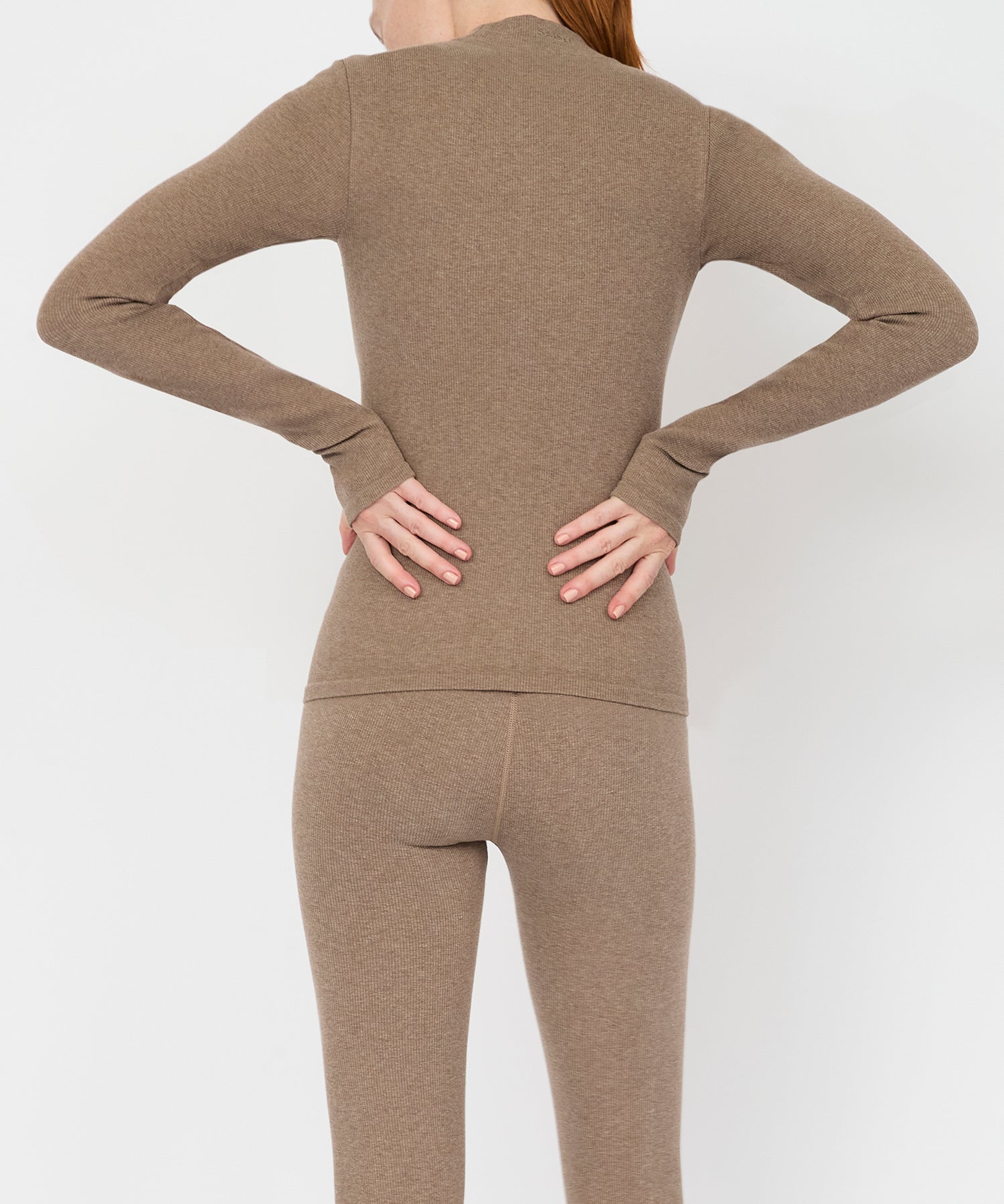 Eve Turtleneck Top - Hazelnut Melange