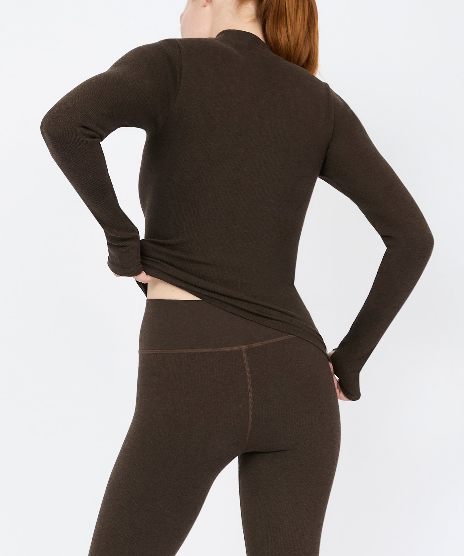 Eve Turtleneck Top - Sepia Melange