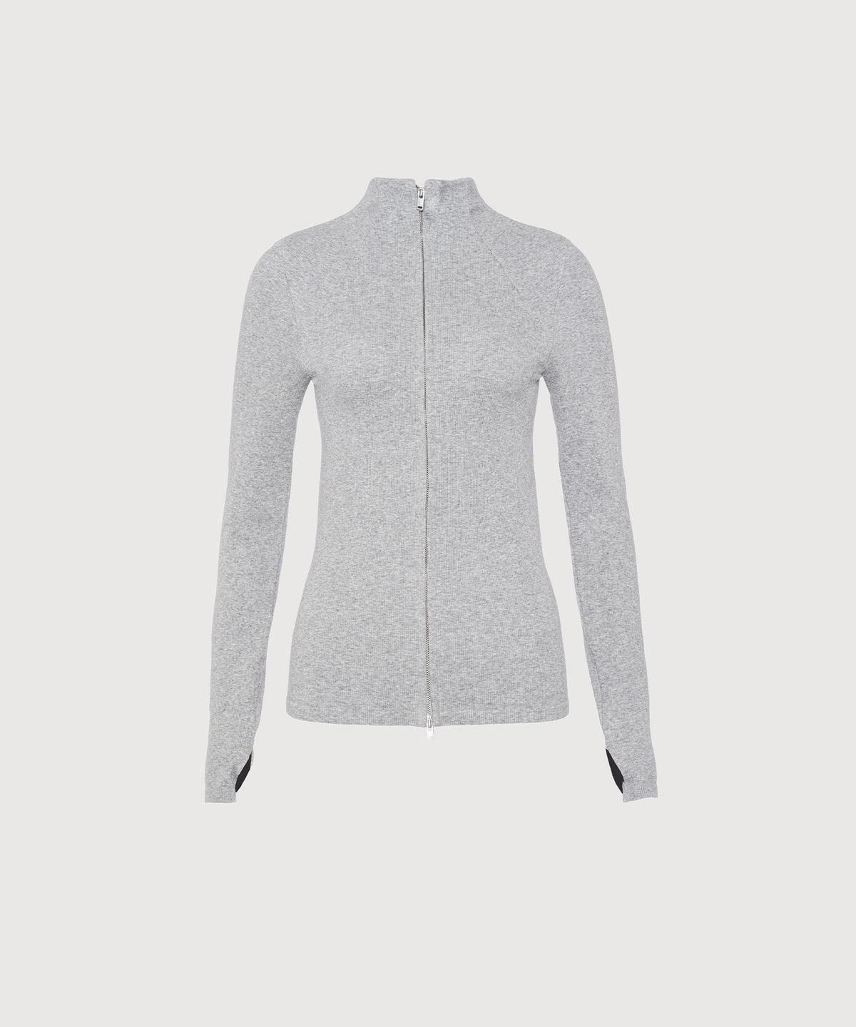 Juliette Seam Full Zip Jacket - Grey Melange