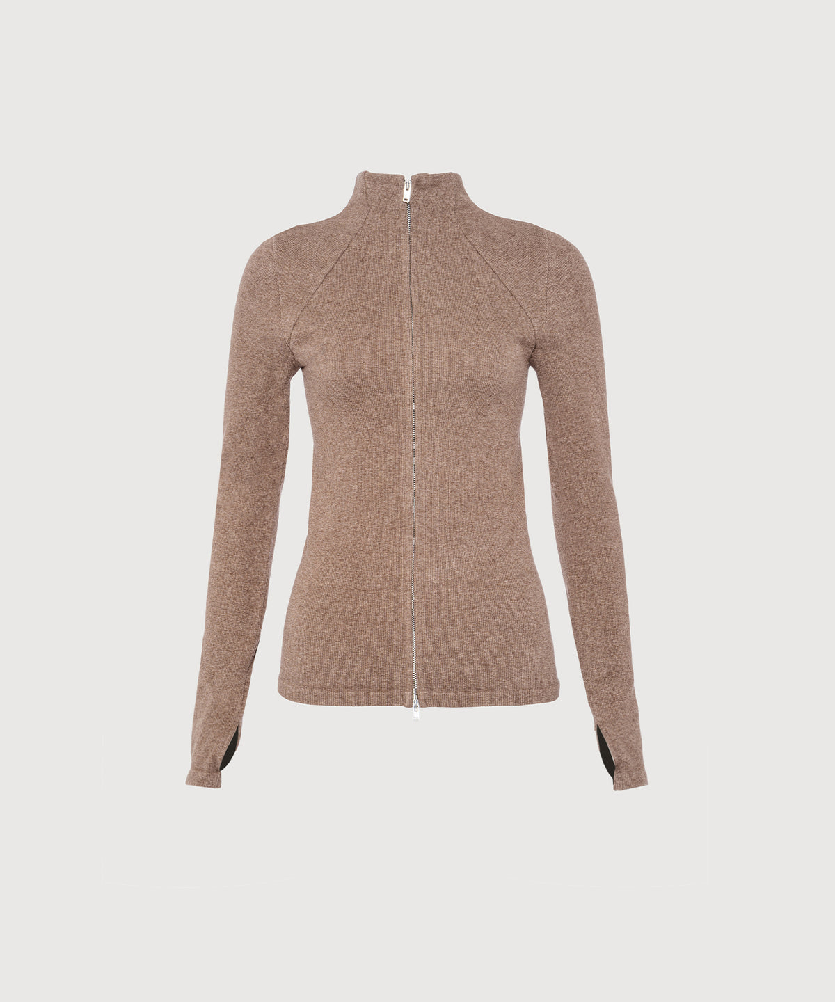 Juliette Seam Full Zip Jacket - Hazelnut Melange