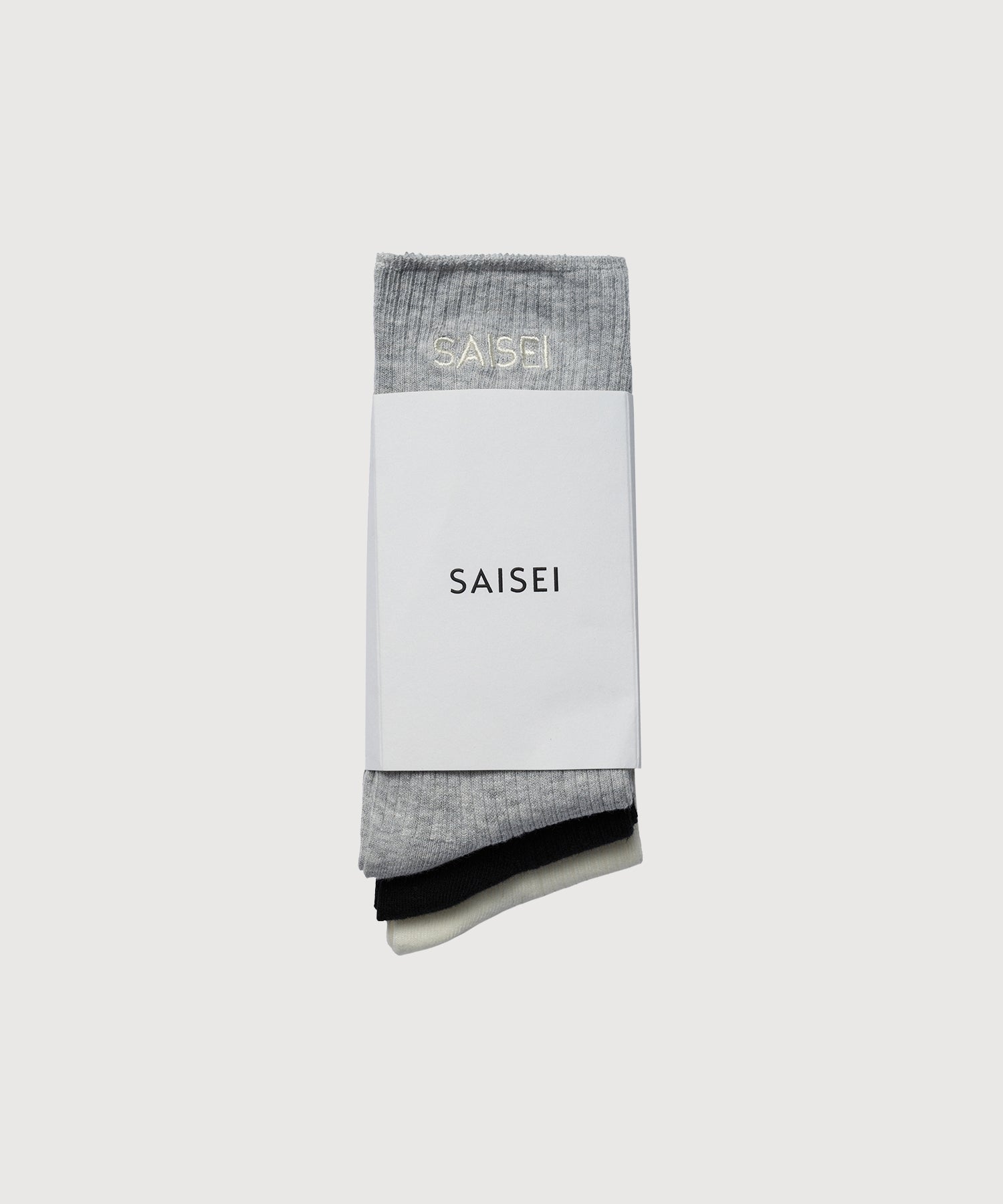 Soft Rib Socks - 3 Pack - Black  / Heather Grey / White