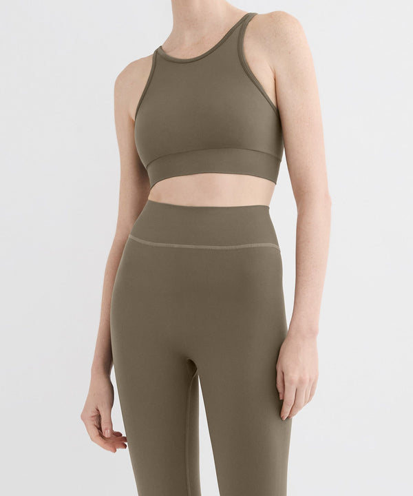Performance High Neck Sports Bra - Olive