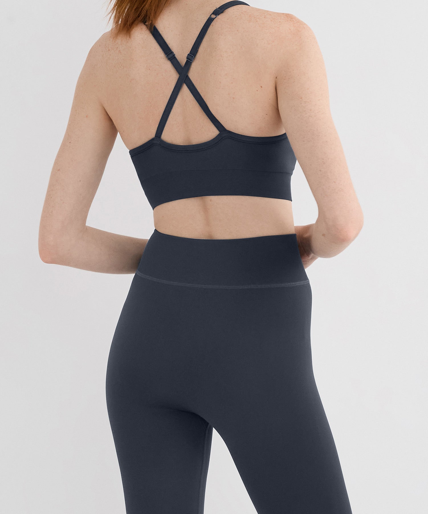 Performance High Neck Sports Bra - Navy