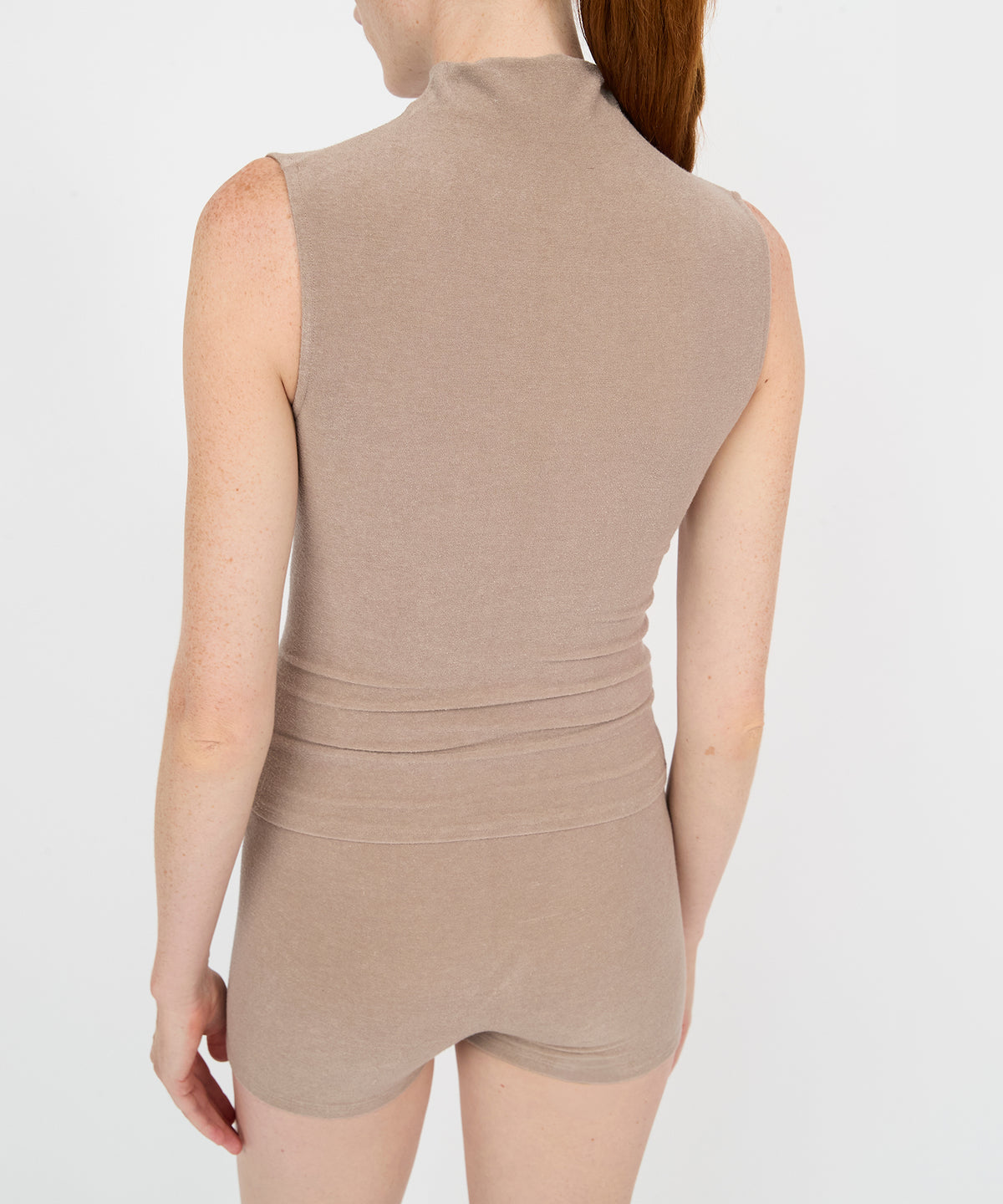 Gloria High Neck Tank - Latte