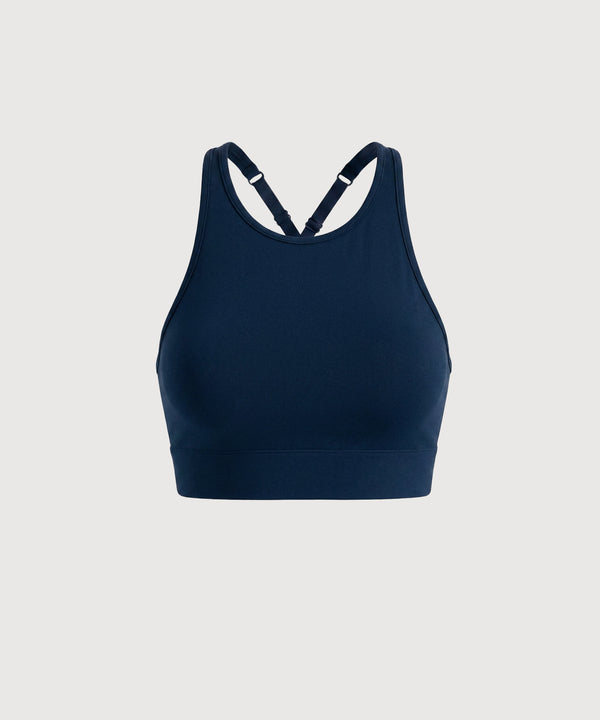 High Neck Movement Bra - Teal Blue