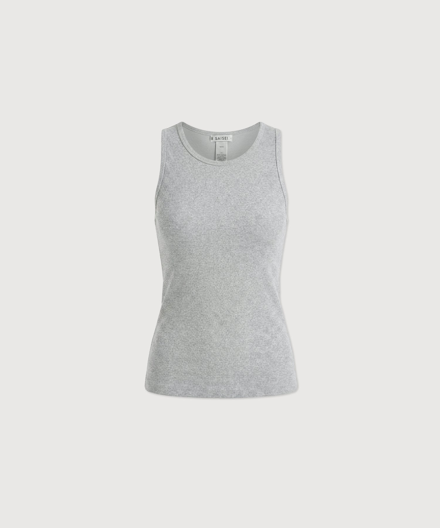 Carly High Neck Tank - Grey Melange