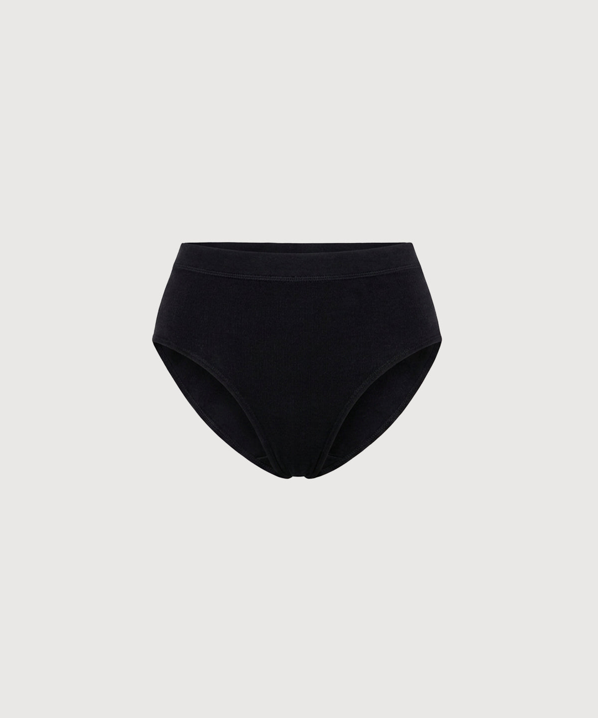 Seamless Cotton High Waist Brief - Black