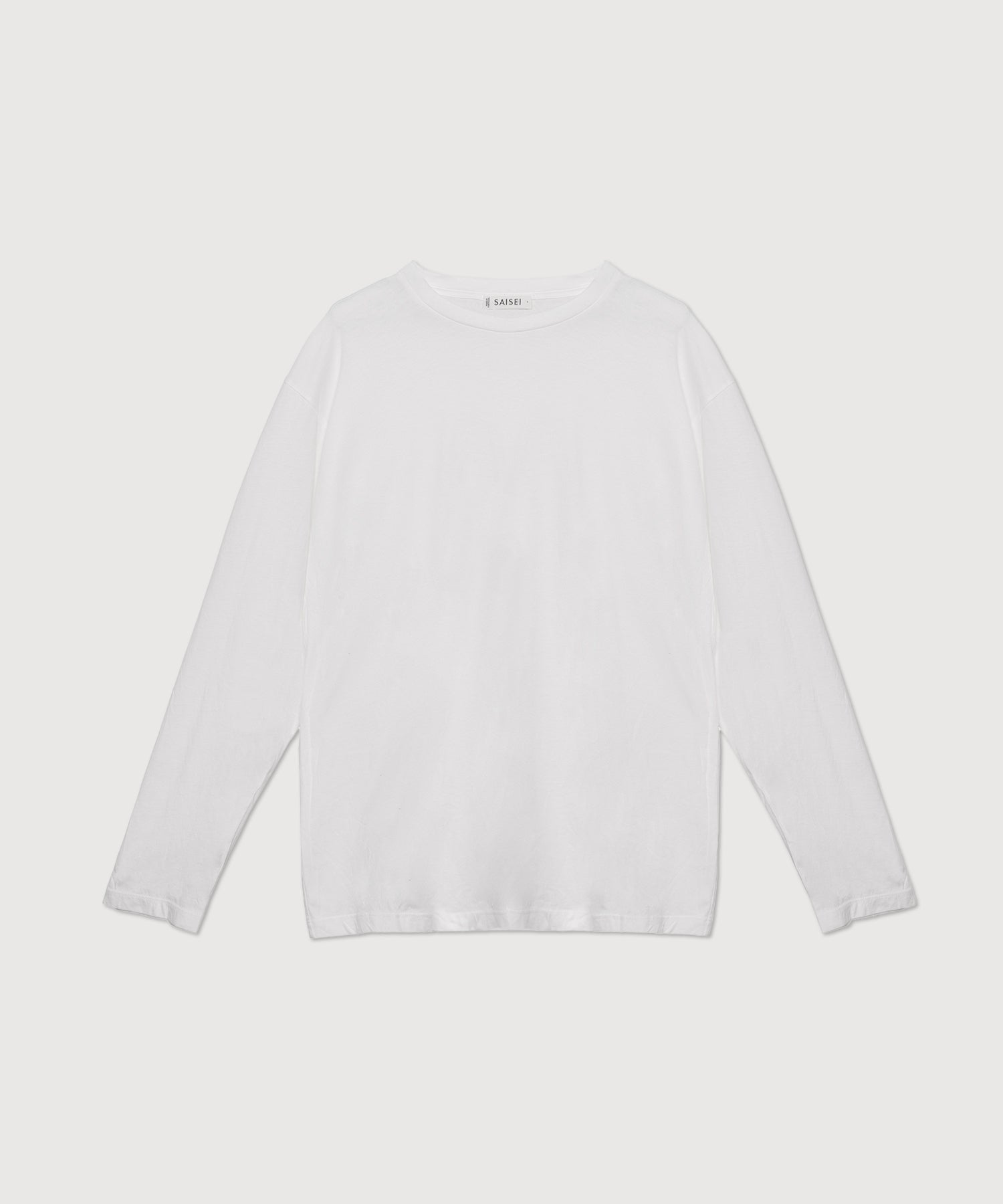 Everyday Cotton Loose Long Sleeve Tee - Polar White