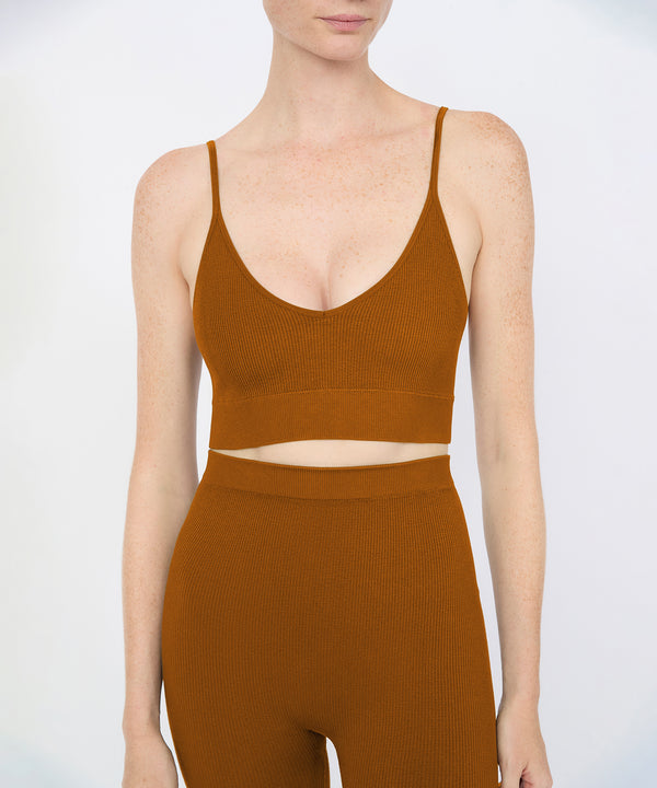 Bianca Rib Bralette - Terracotta
