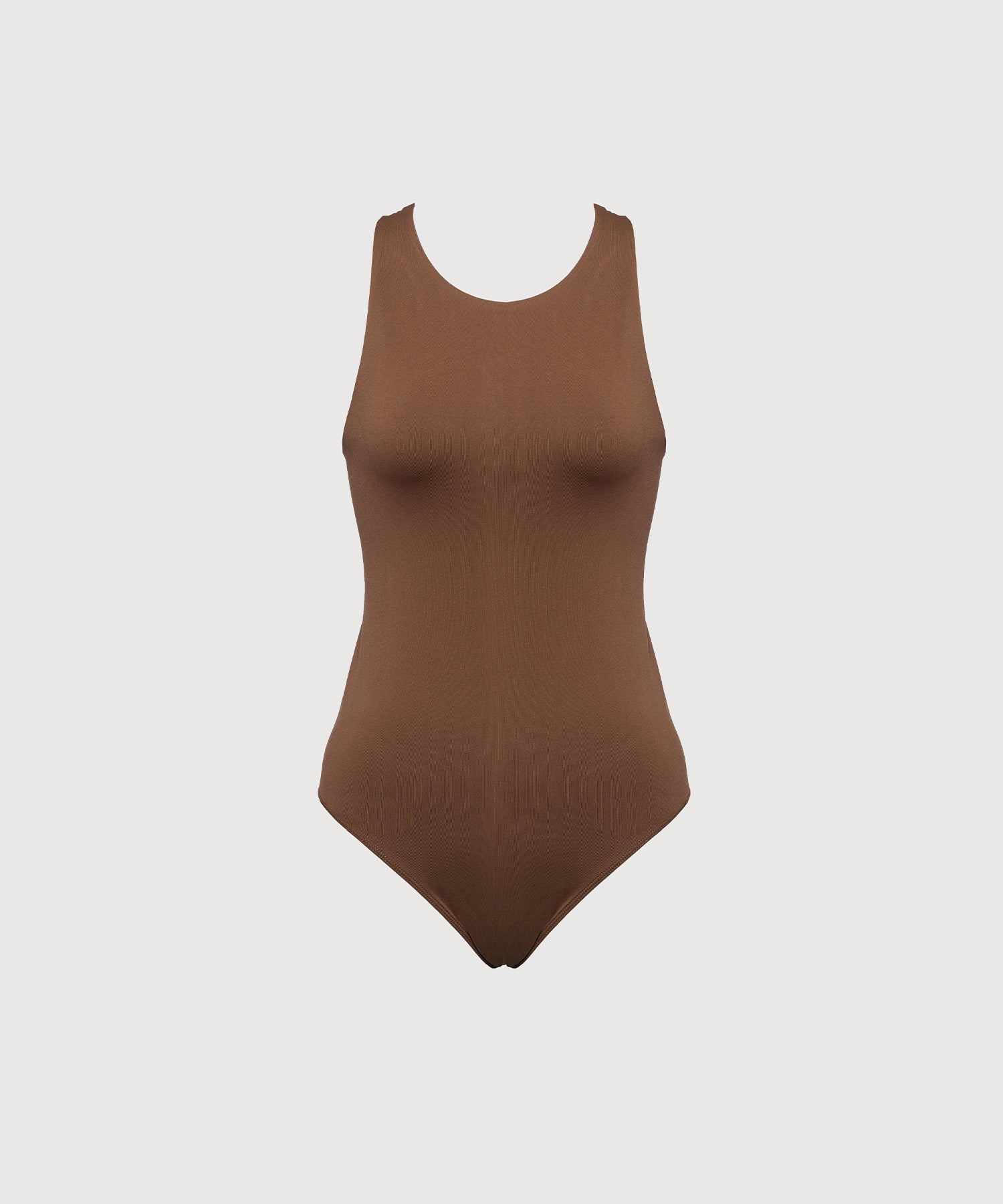 High Neck Bodysuit - Dark Earth