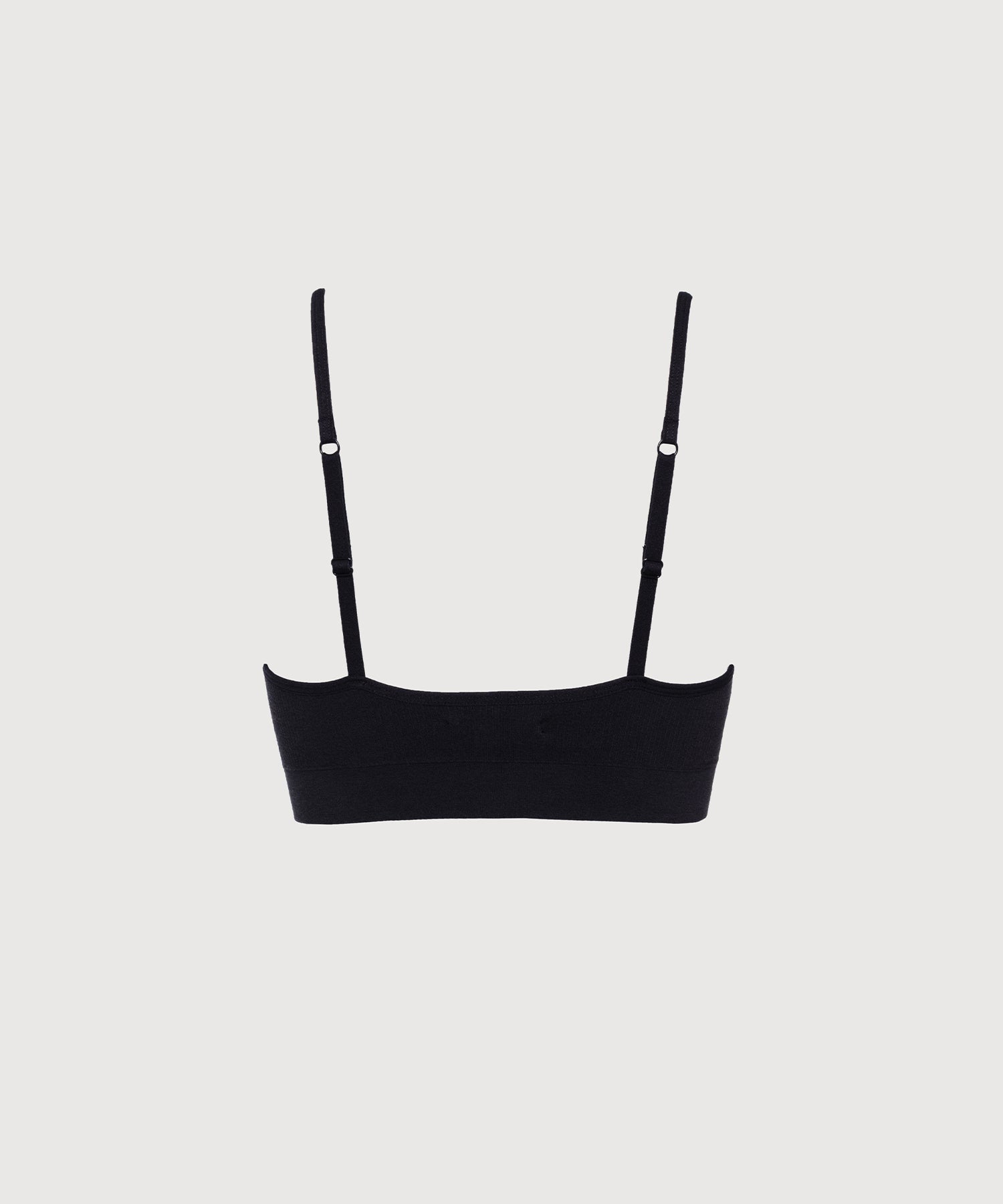 Seamless Cotton Triangle Bra - Black