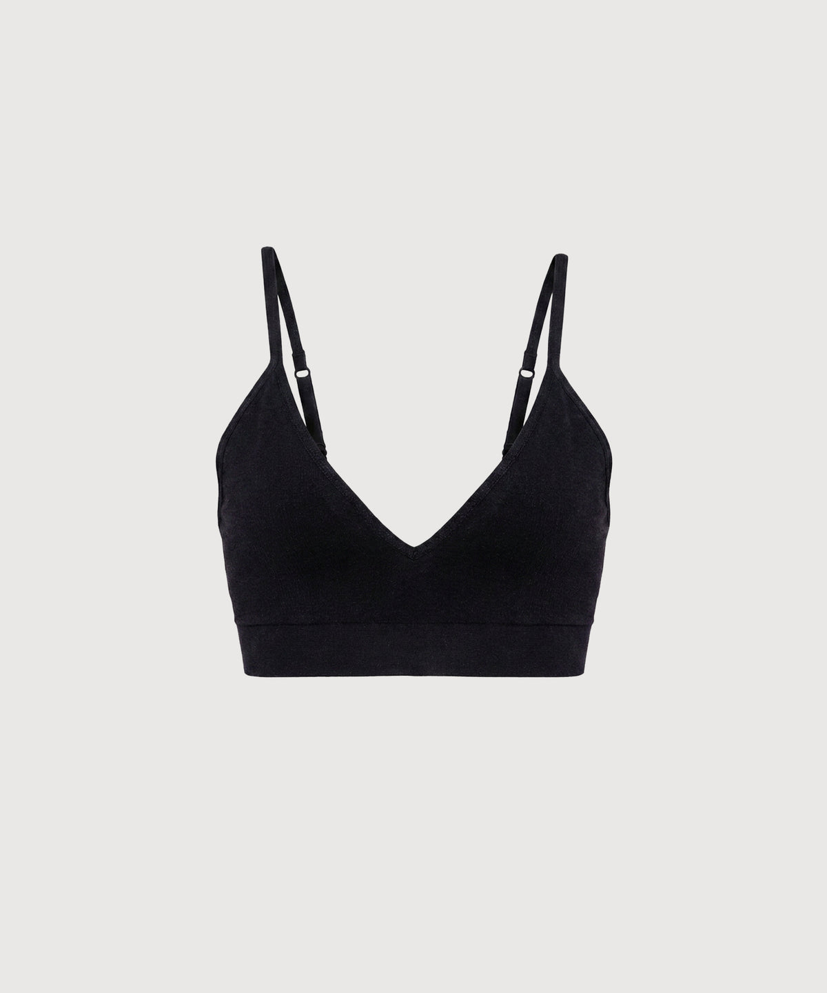 Seamless Cotton Triangle Bra - Black