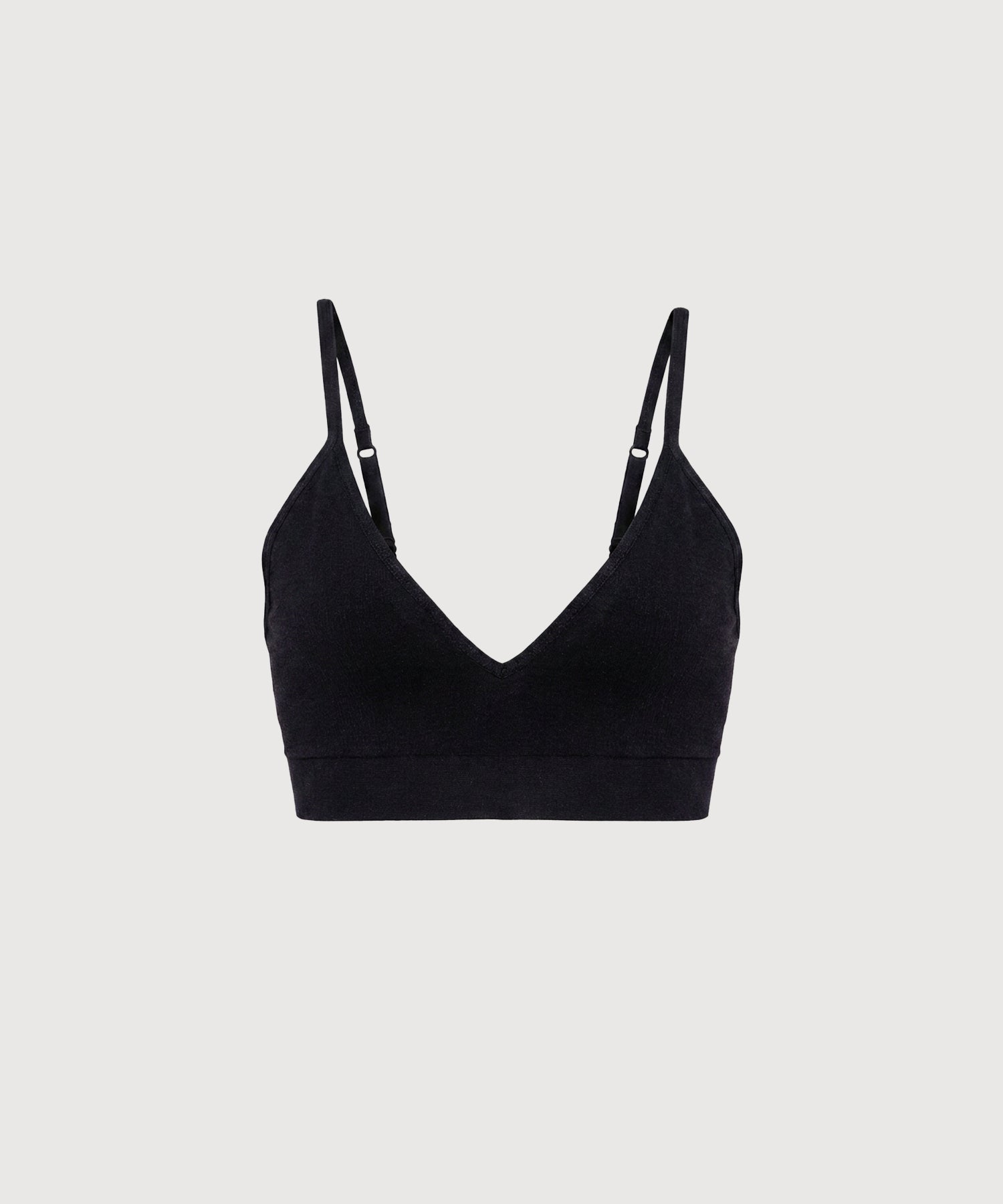 Seamless Cotton Triangle Bra - Black