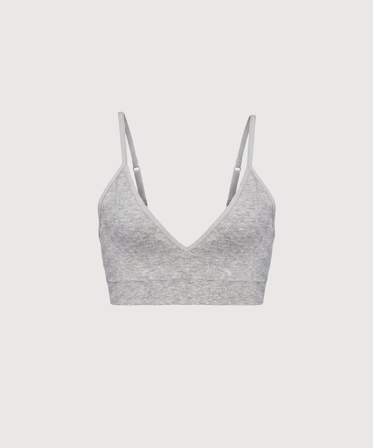 Seamless Cotton Triangle Bra - Heather Grey