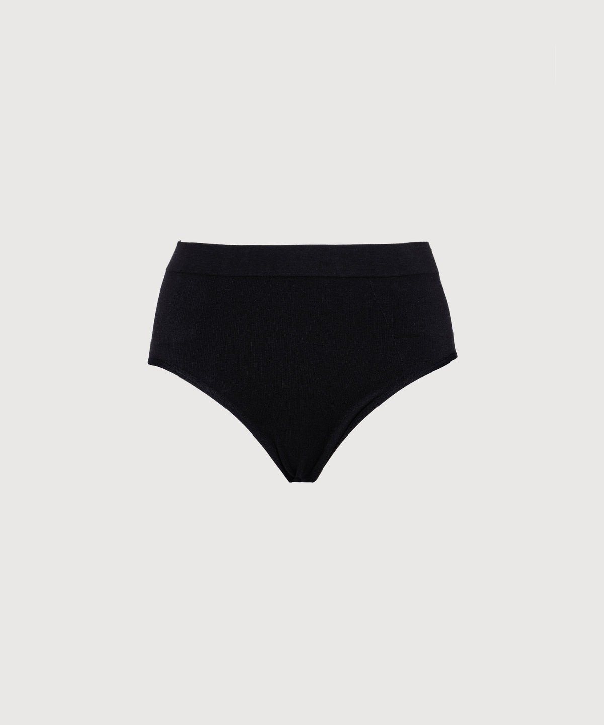 Seamless Cotton High Waist Brief - Black