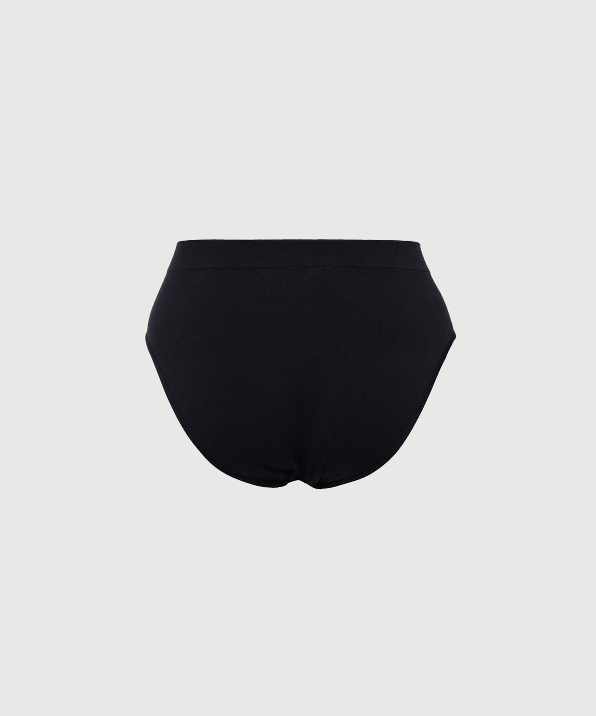 Seamless Cotton High Waist Brief - Black