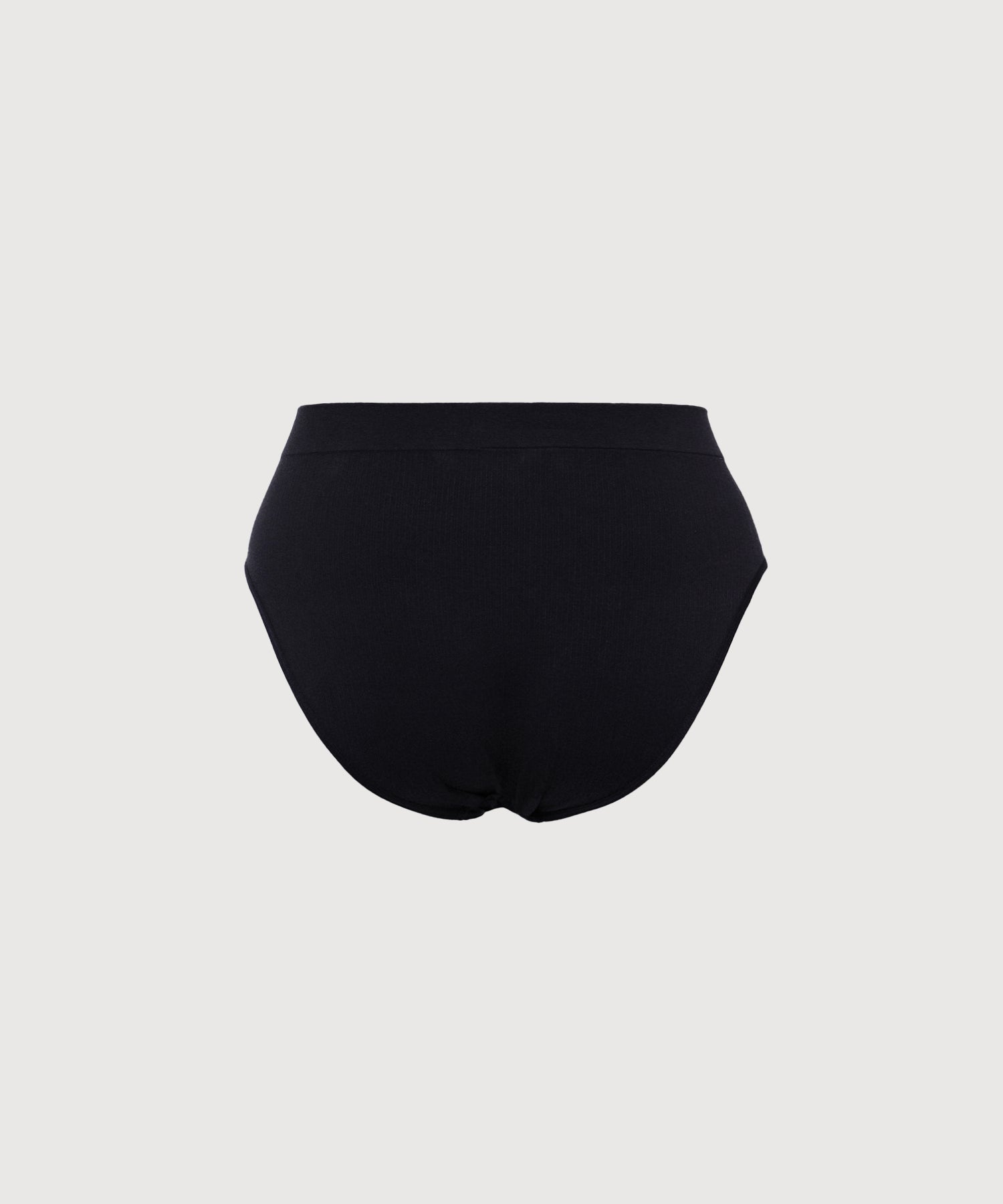 Seamless Cotton High Waist Brief - Black