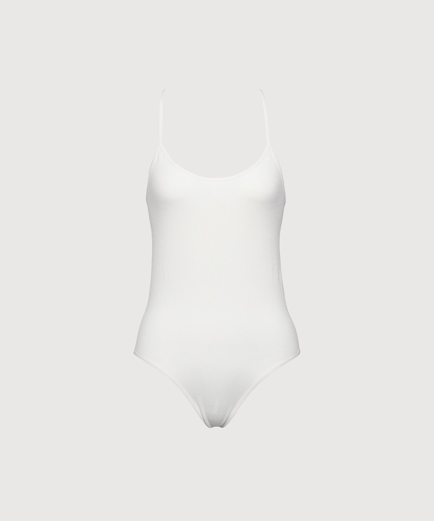 T-Back Seamless Cotton Bodysuit - Pearl