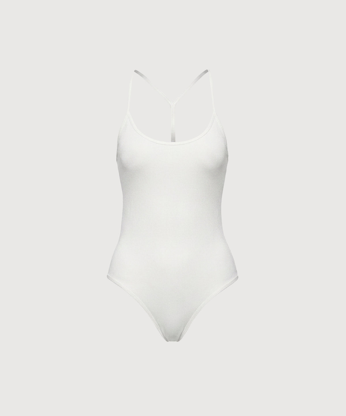 T-Back Seamless Cotton Bodysuit - Pearl