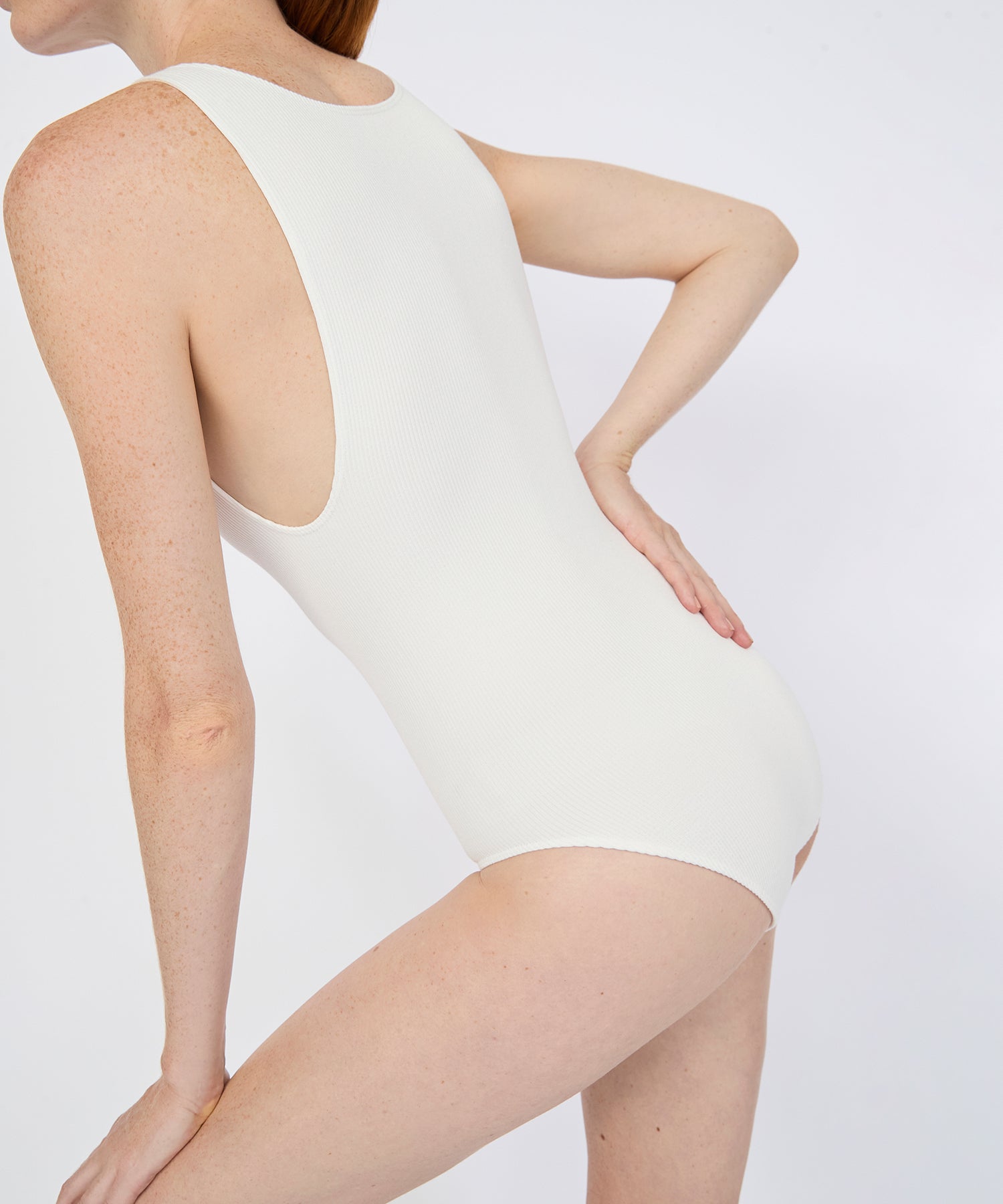 Audrey High Neck Bodysuit - Pearl
