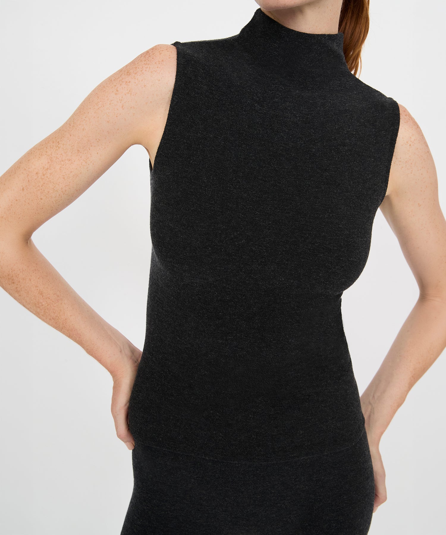 Gloria High Neck Tank - Black