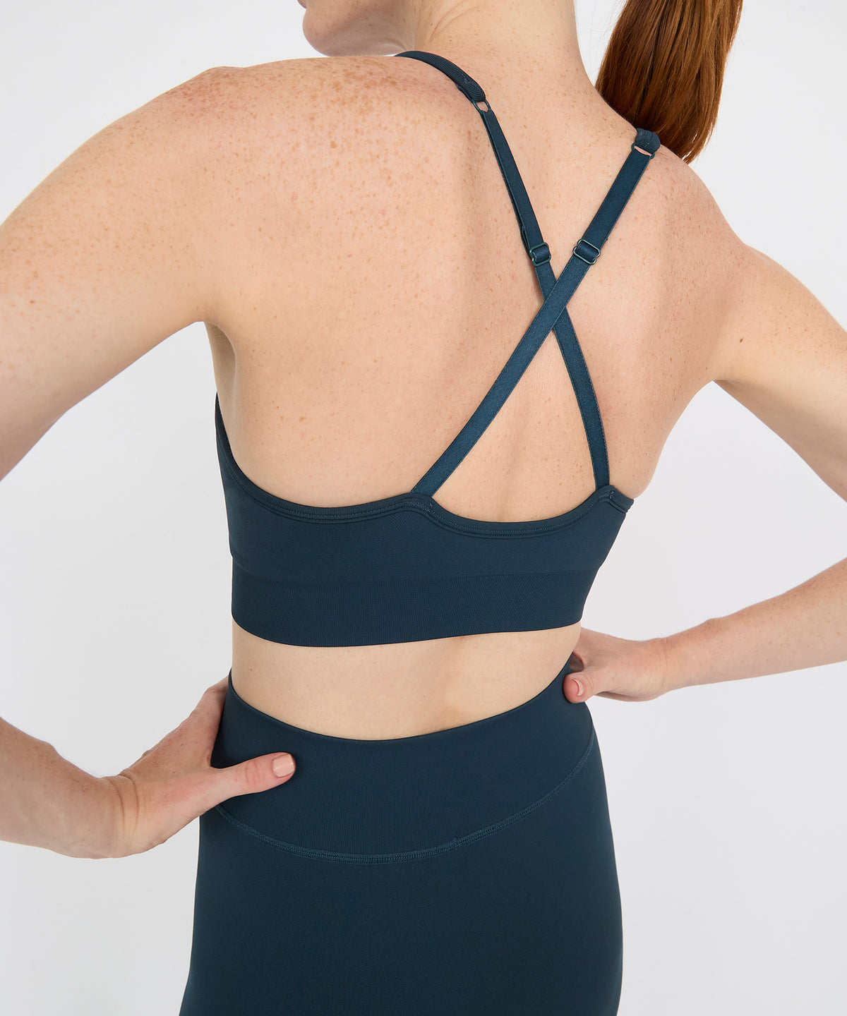 High Neck Movement Bra - Teal Blue