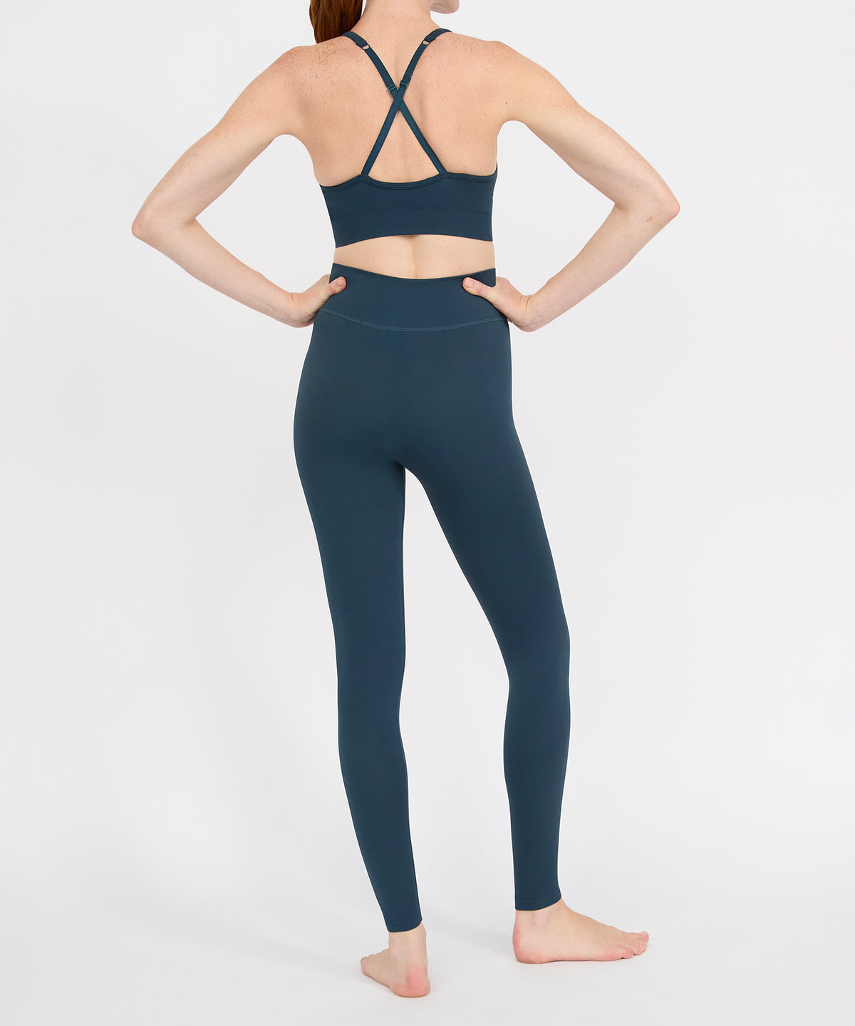 High Neck Movement Bra - Teal Blue